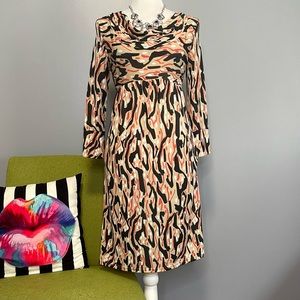 Diane von Furstenberg DVF 100% Silk Jersey Long Sleeve Sheath Dress 4